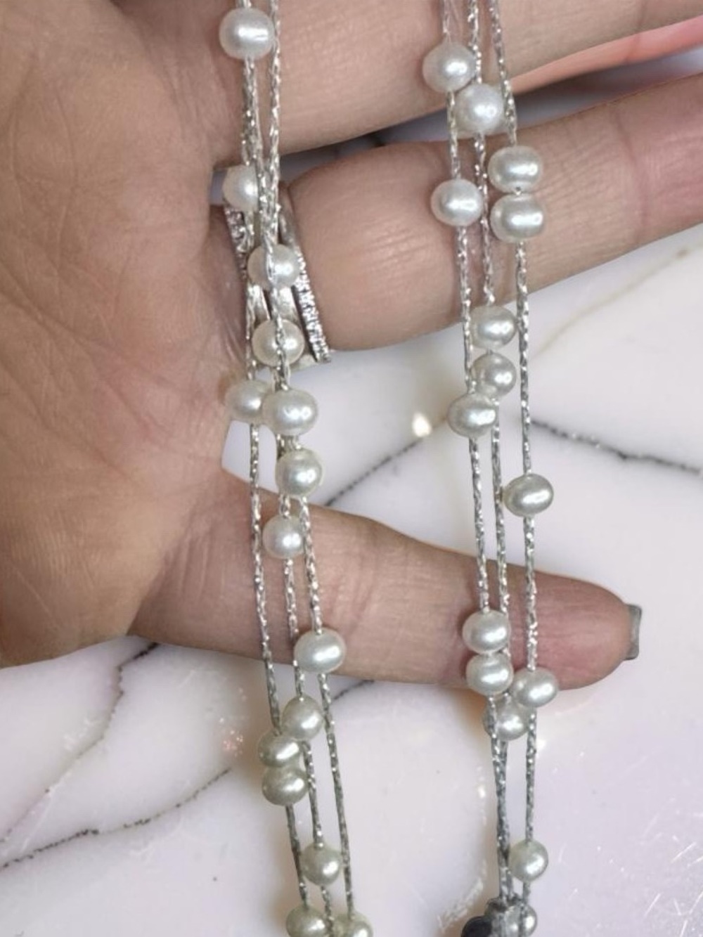 Freshwater Pearl Cascade 585/14K Necklace - Picture 5 of 5